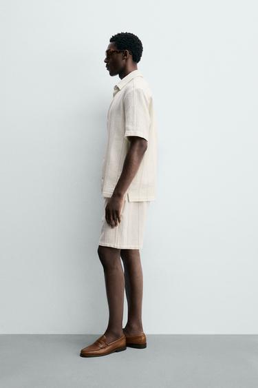 REGULAR FIT TEXTURED SHIRT - Ecru by Zara - Image 3