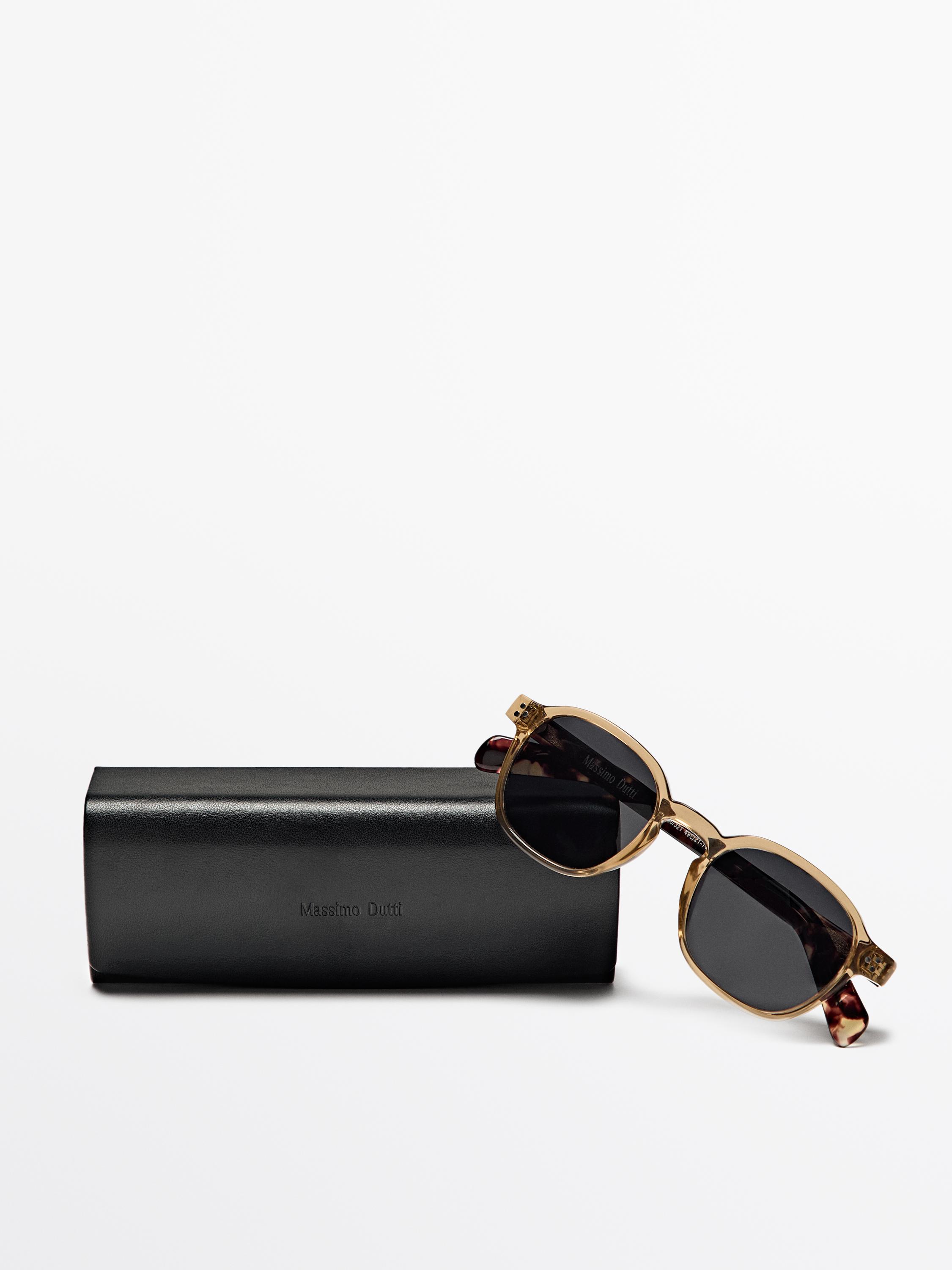 Round tortoiseshell-effect sunglasses - Pastel yellow | ZARA