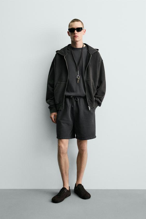 BASIC WASHED JOGGER SHORTS from Zara - $39.90