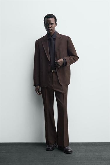 VESTE AVEC LAINE - Marron de Zara