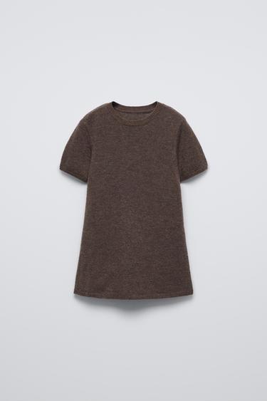 100% WOOL DRESS - Chocolate by Zara