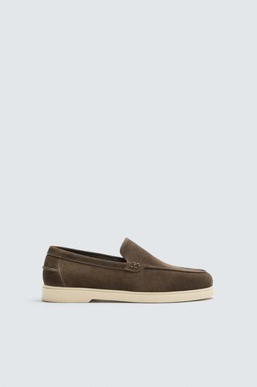 MOCASÍN PIEL CASUAL - Marrón de Zara