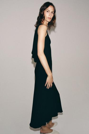 ZW COLLECTION դրապիրված միդի զգեստ - Սև Zara-ից