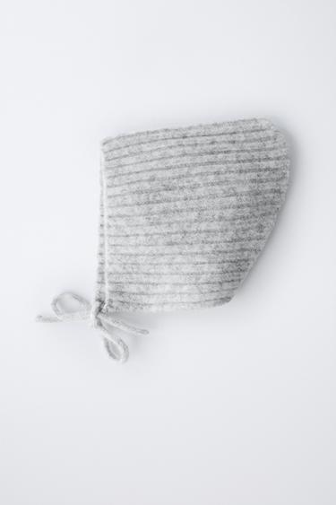 BONNET EN MAILLE CÔTELÉE - Gris chiné de Zara - Image 3