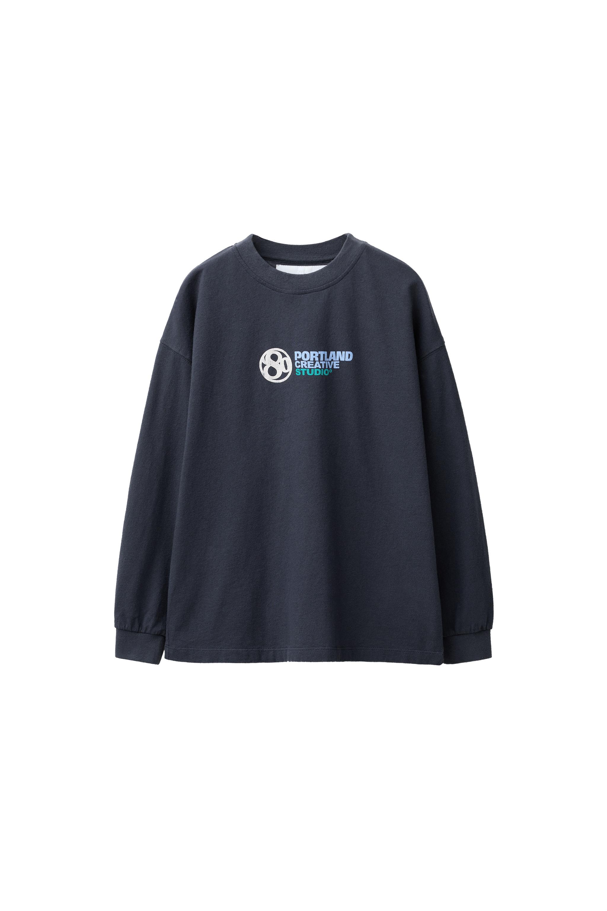 RAISED TEXT T-SHIRT - Blue | ZARA United States