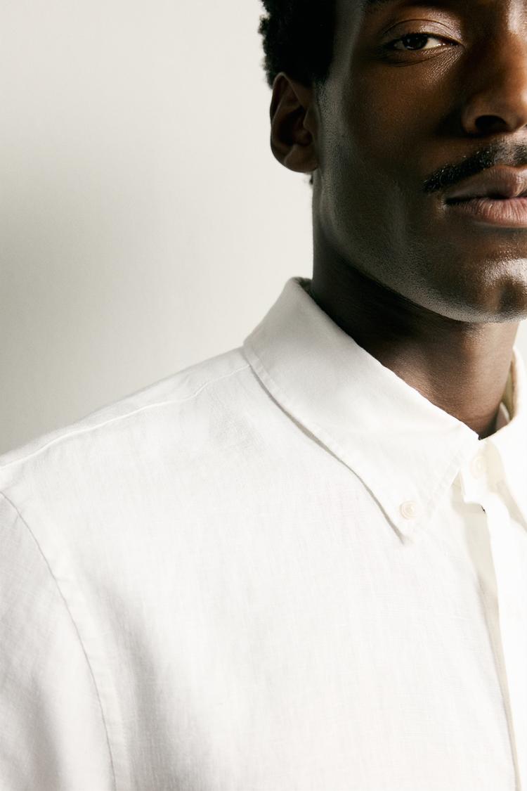 Camisa de lino 100% de corte regular 6