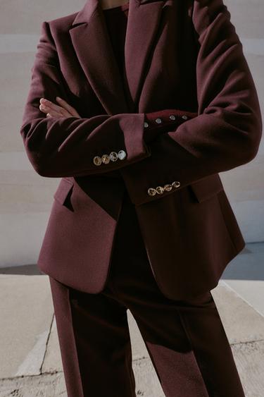 VESTE AJUSTÉE ÉPAULETTES - Bordeaux de Zara - Image 2