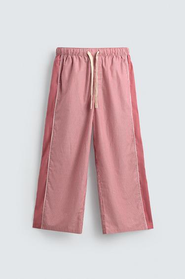 TROUSERS WITH CONTRAST STRIPES - Red by Zara