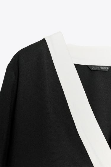 TOP CRÊPE CONTRASTE - Noir de Zara - Image 5