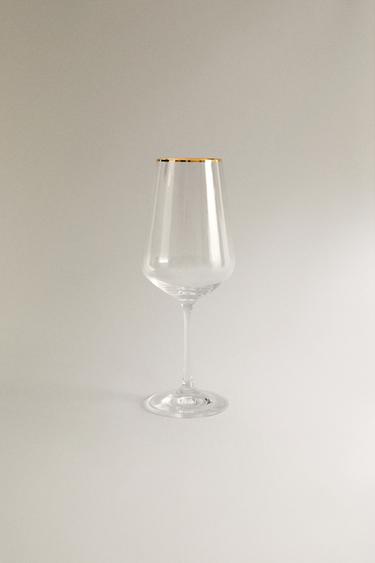 BOHEMIA CRYSTAL GLASS WITH GOLD RIM - Gold by Zara