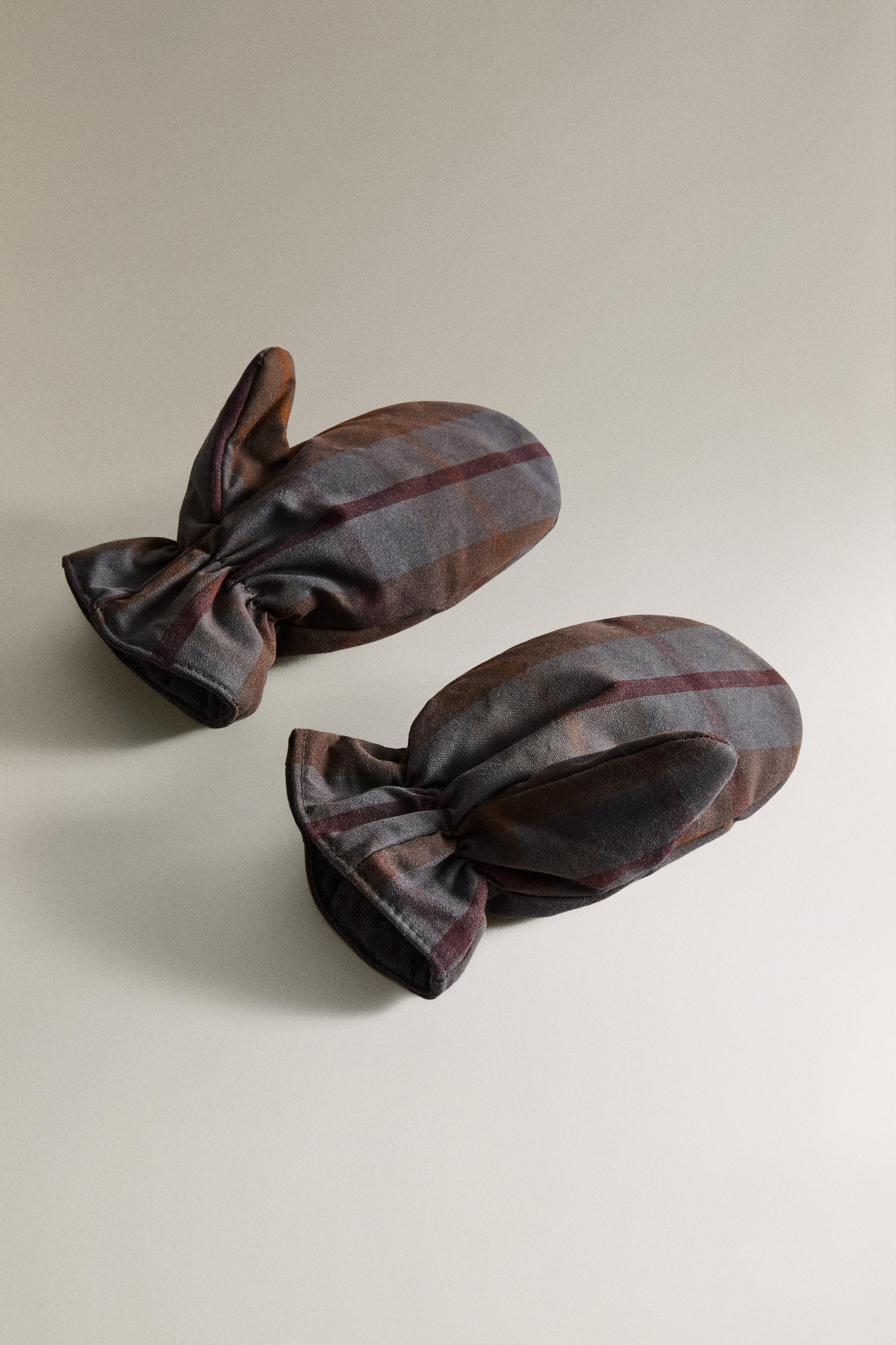 CHILDREN'S TARTAN CHECK MITTENS