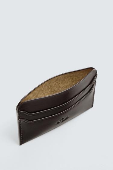 LEATHER CARD HOLDER - Brown by Zara - Image 3