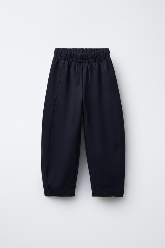 PANTALÓN BARREL PUNTO ROMA - Marino de Zara - Imagen 0