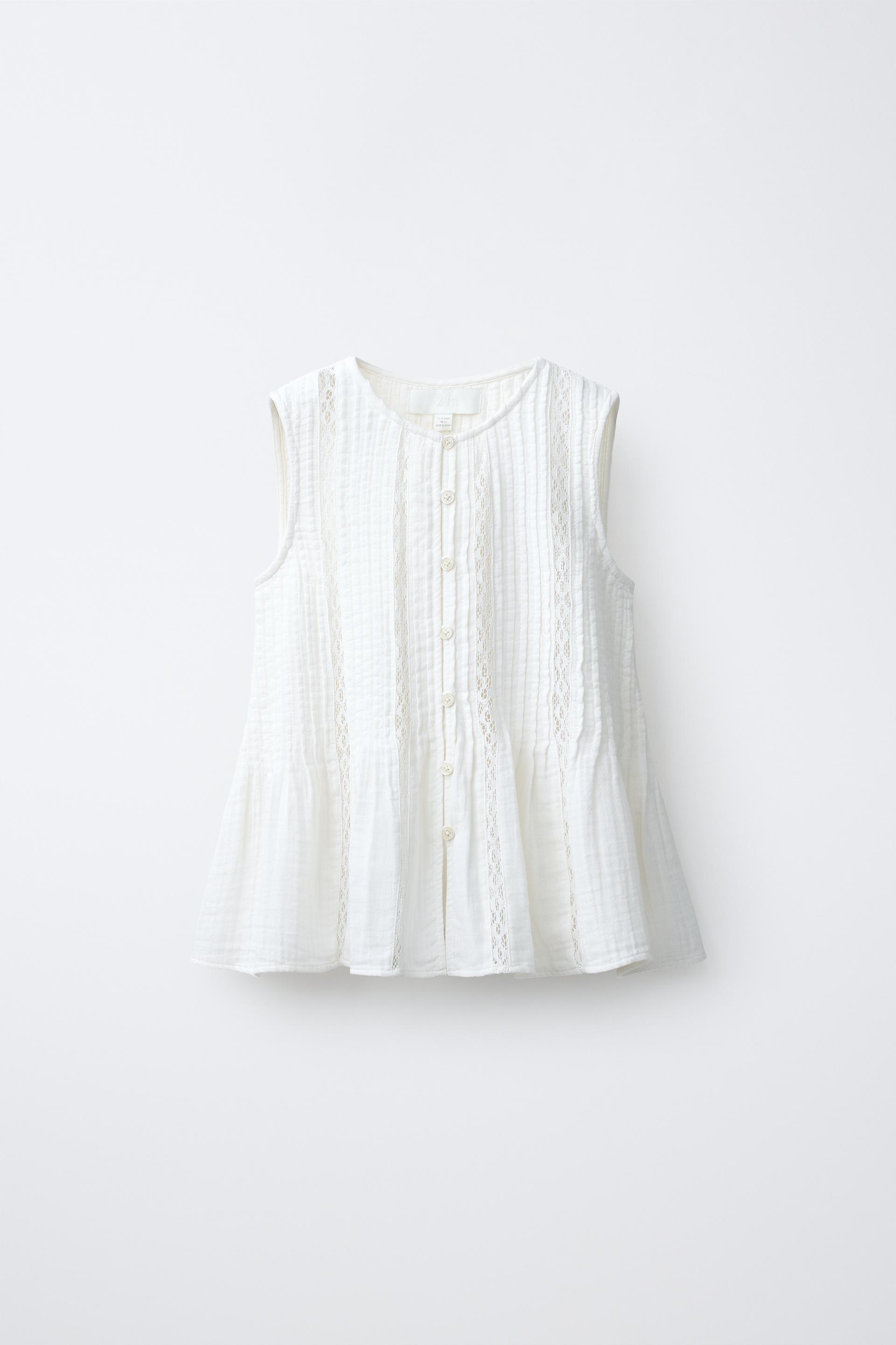 Drawstring Lace Insert Blouse