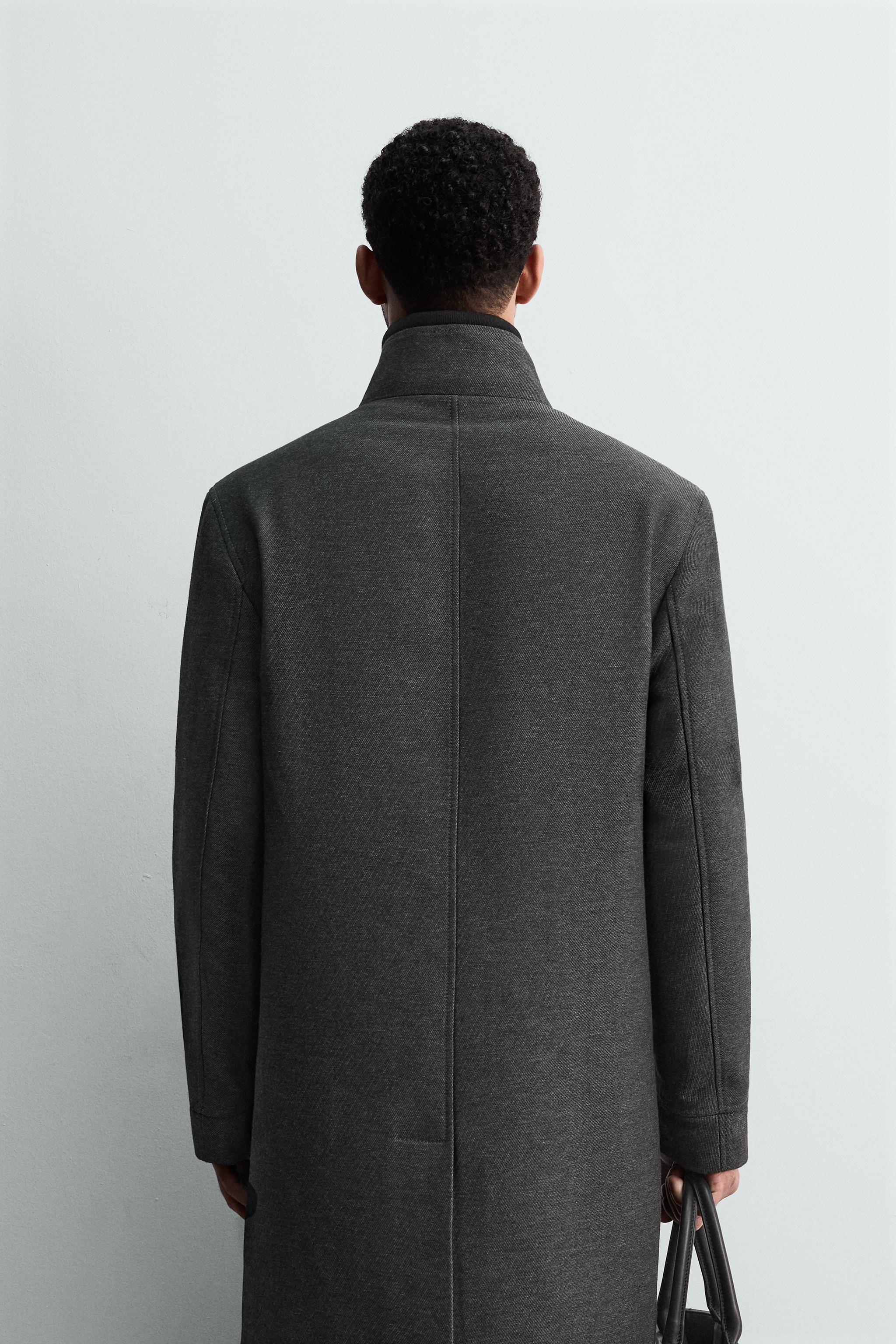 えりチャコールグレー44XL 取り外し可能な襟付きコート - チャコールグレー | ZARA Japan / 日本