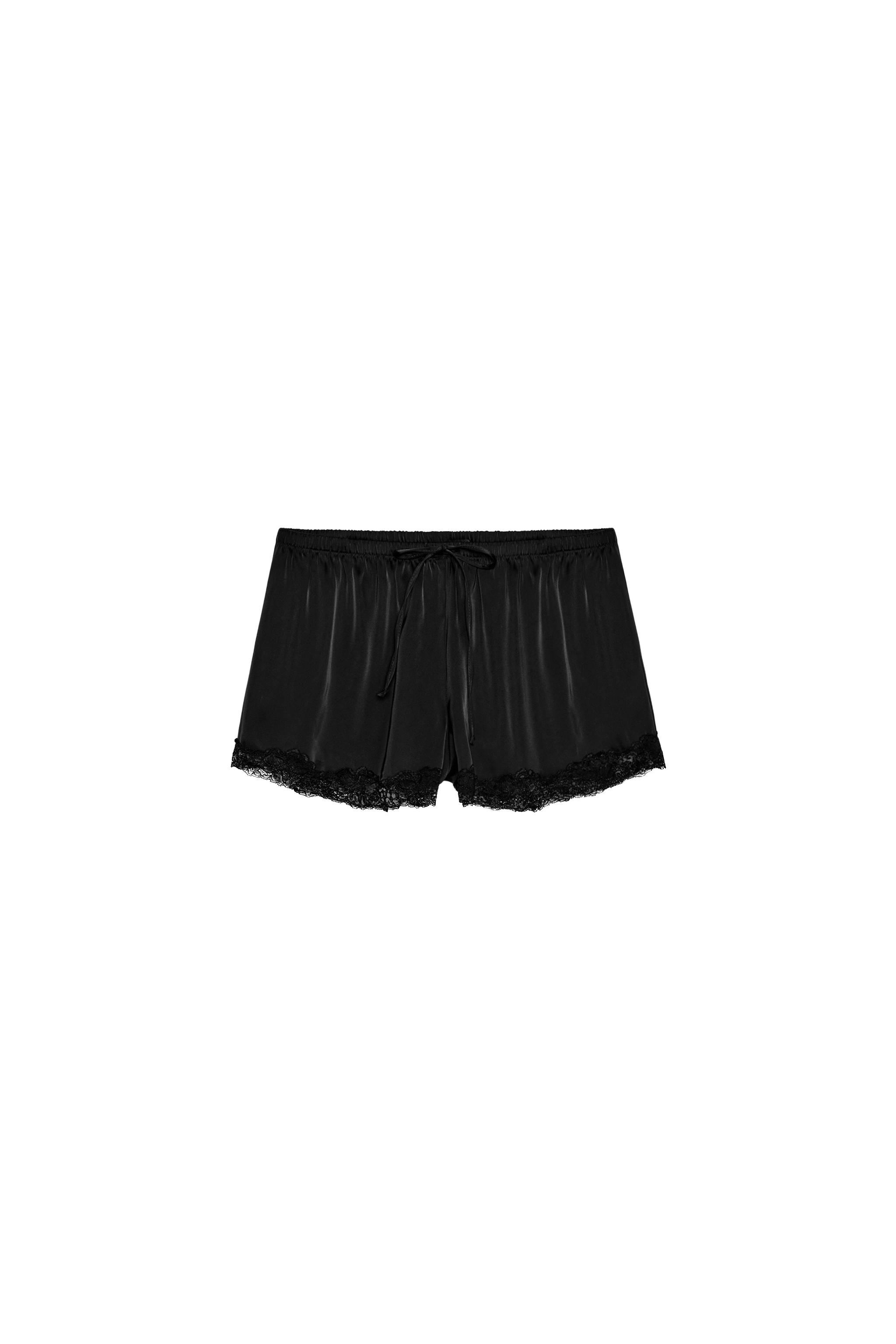 レーストリム サテンミニショートパンツ - カバ | ZARA Japan / 日本