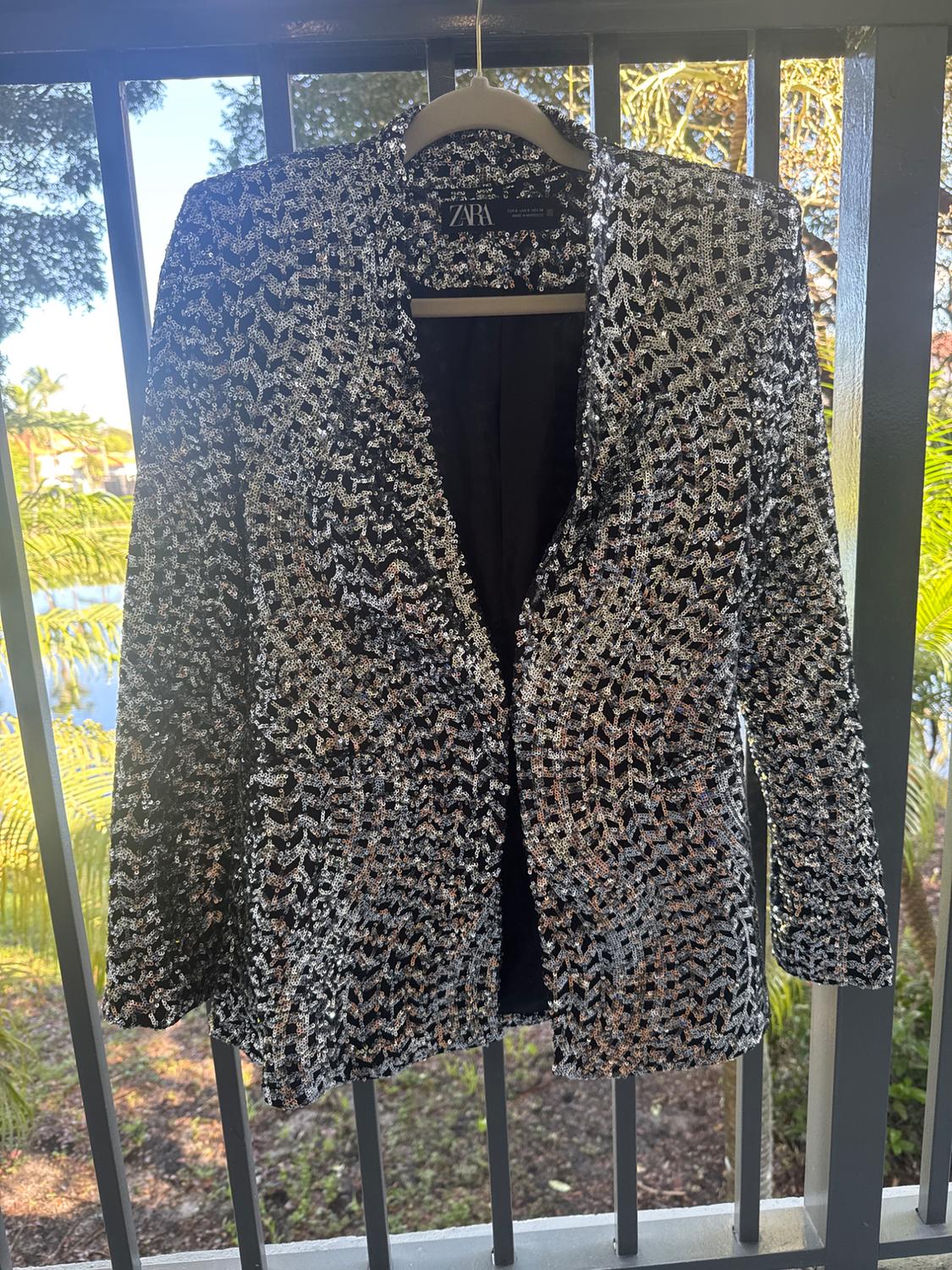 SEQUIN LAPELLESS BLAZER - Image 2