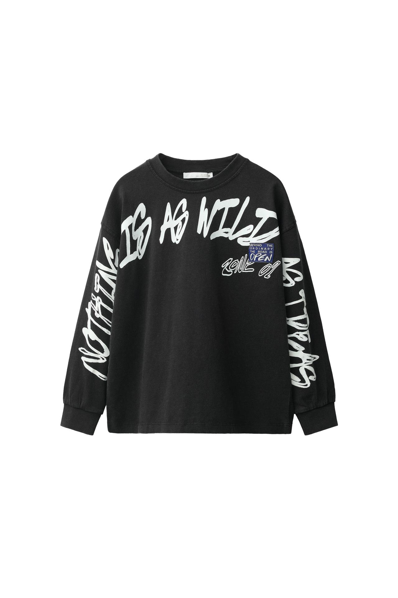 GRAFFITI SLOGAN PRINT T-SHIRT