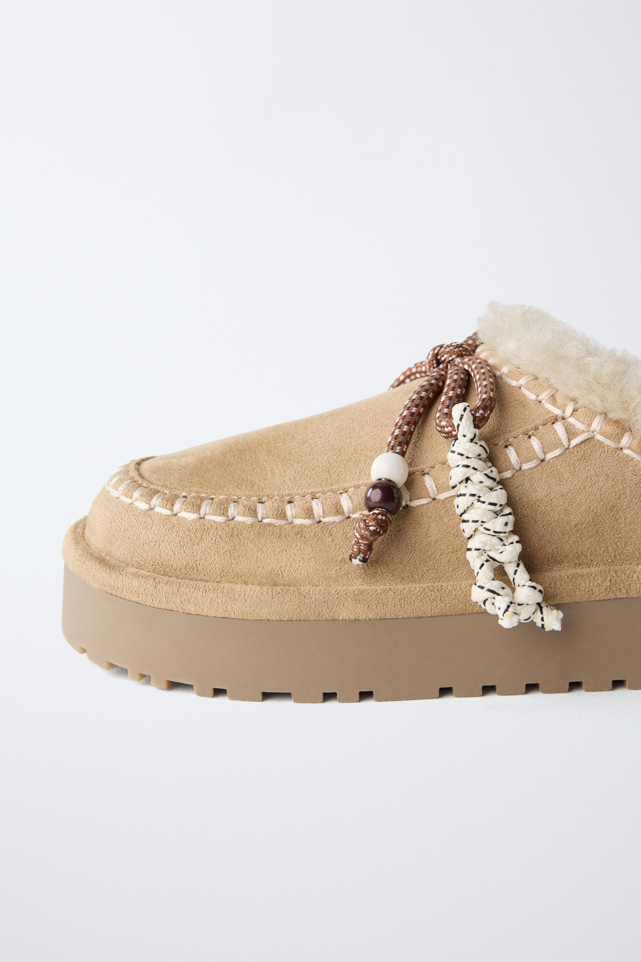 Детские сабо Zara FAUX FUR BACKLESS CLOGS — фото 6