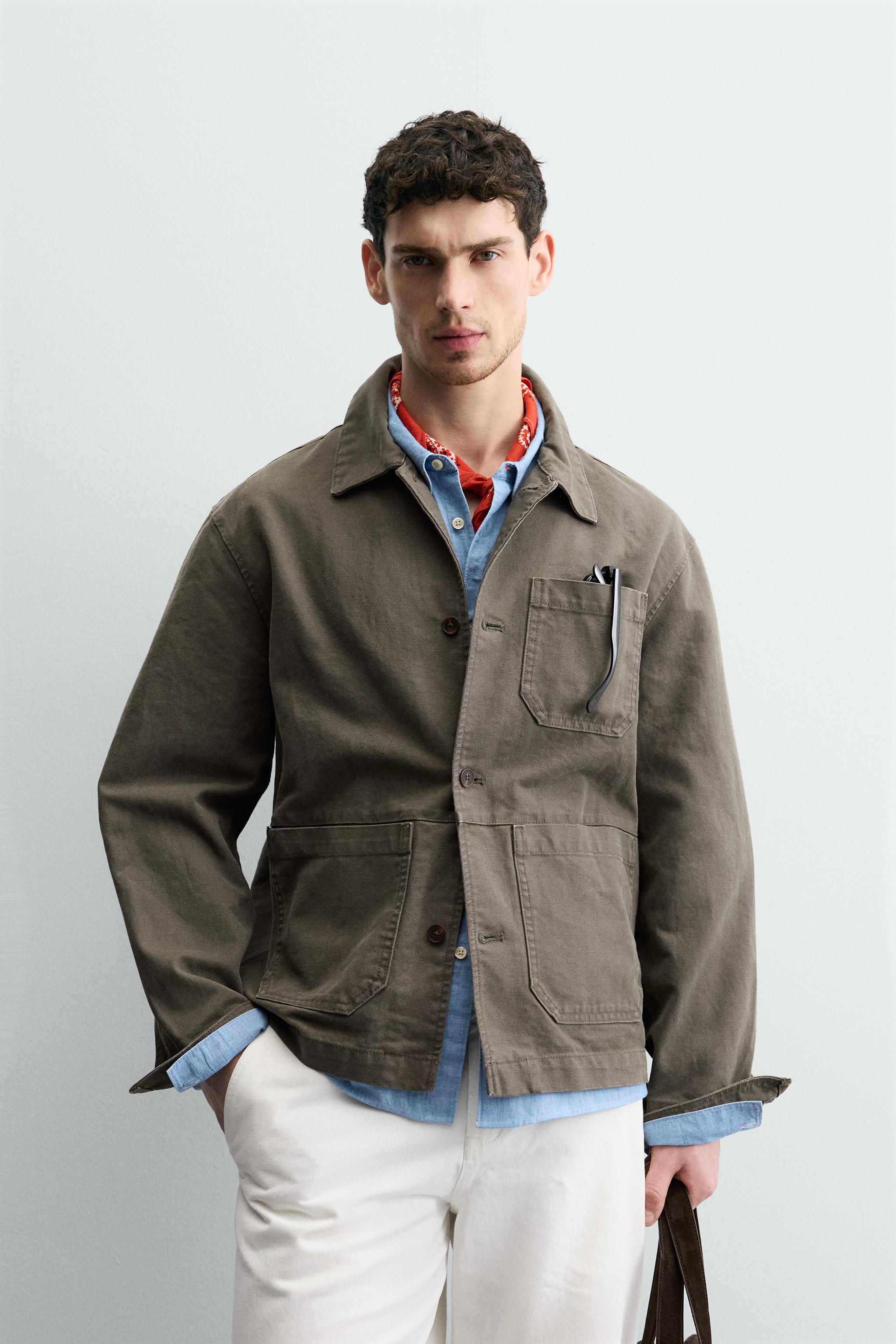 WASHED CANVAS RELAXED FIT OVERSHIRT