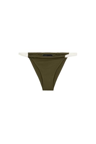 BRAGUITA BIKINI CORTINILLA - Verde oscuro de Zara