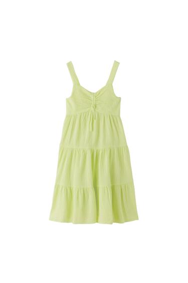 PLEATED JACQUARD DRESS