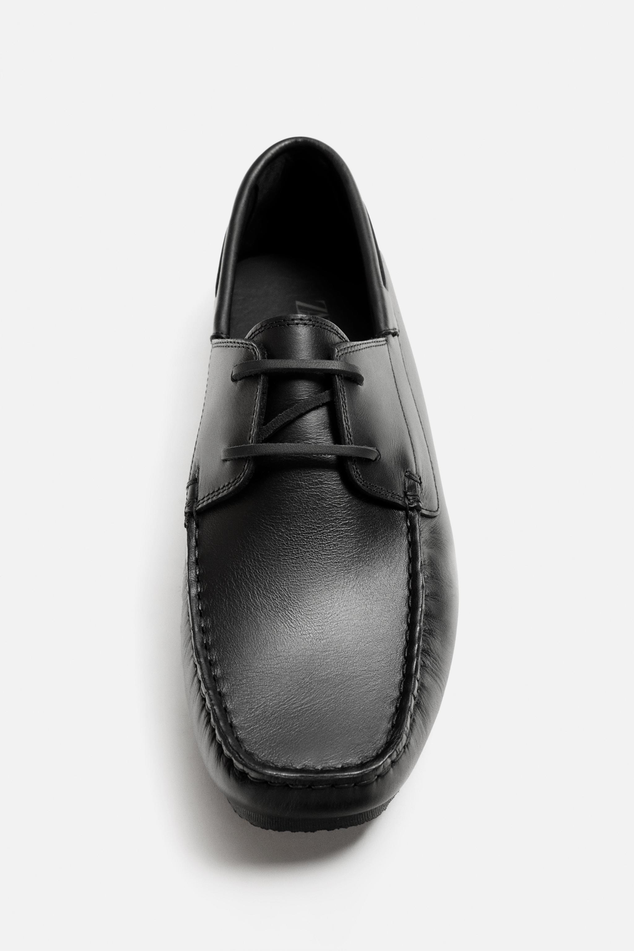 レザーデッキシューズ - ブラック | ZARA Japan / 日本 レザーデッキシューズ - ブラック | ZARA Japan / 日本