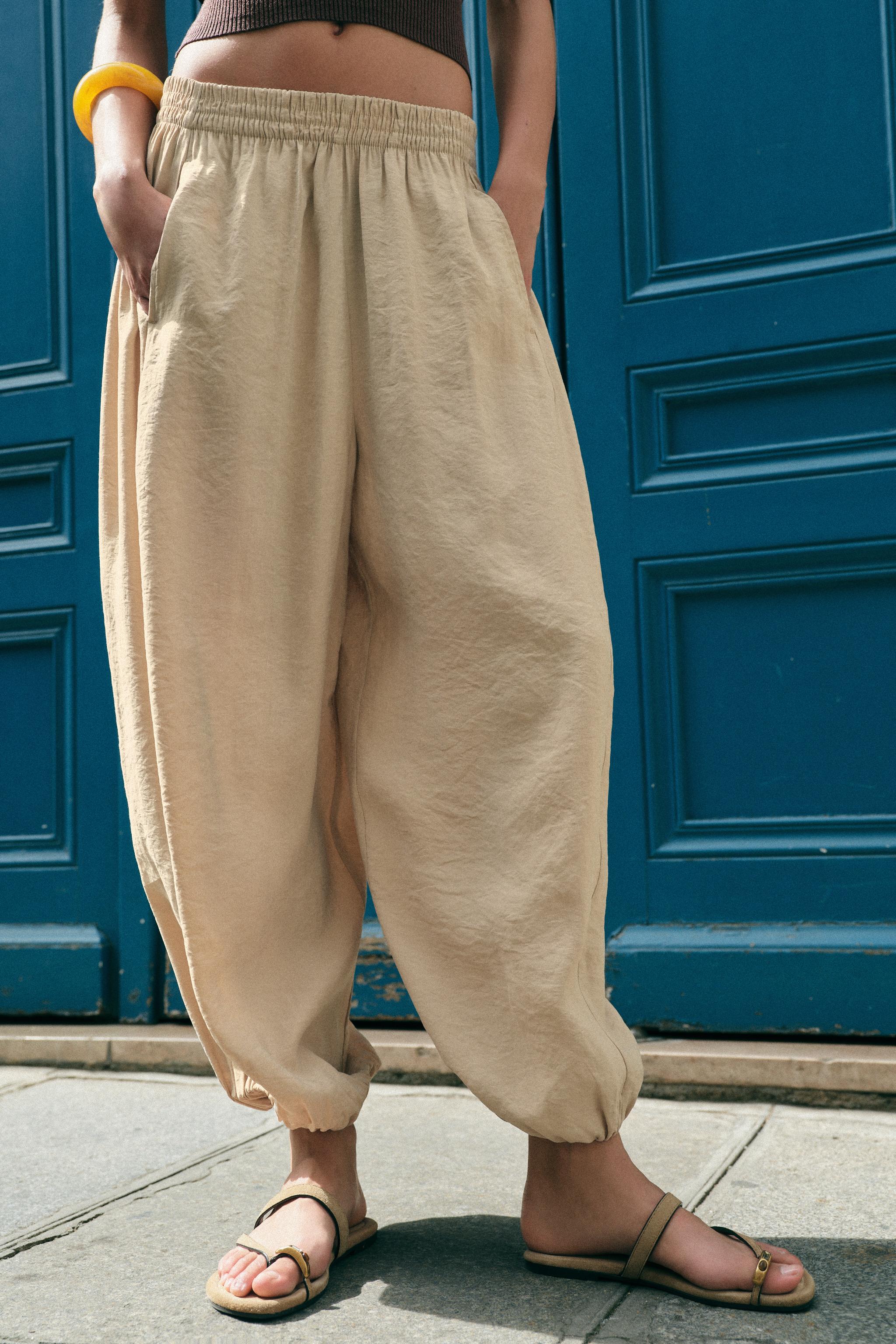 VOLUMINOUS BLOOMER PANTS — Stone
