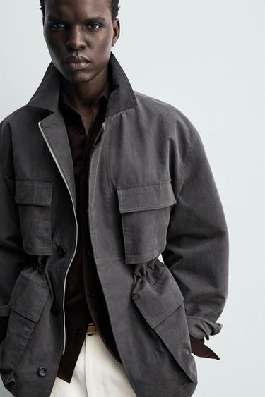 BLOUSON TECHNIQUE À POCHES UTILITY - Gris anthracite de Zara - Image 4