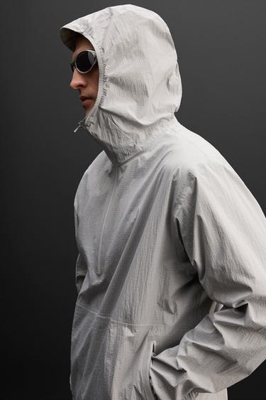 TECHNICAL HOODED JACKET - Pearl grey by Zara - Image 4