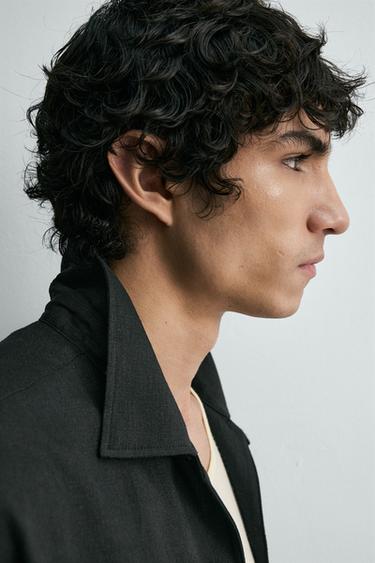 CHEMISE RELAXED FIT LIN ET VISCOSE - Noir de Zara - Image 5