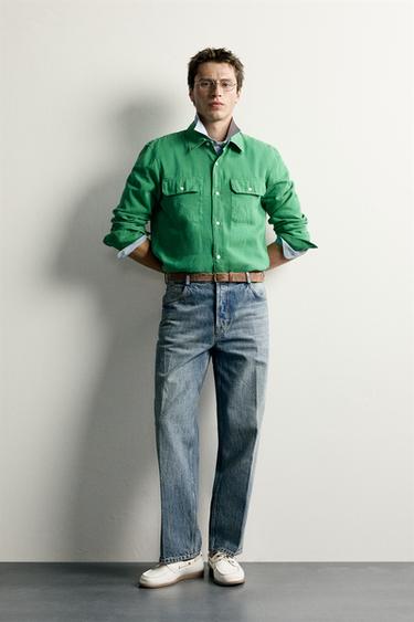 FLUID LINEN - LYOCELL SHIRT - Green by Zara - Image 0