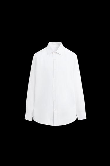 100% LINEN SHIRT - Oyster-white by Zara - Image 0