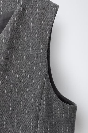 PINSTRIPE WAISTCOAT - Anthracite grey by Zara - Image 2
