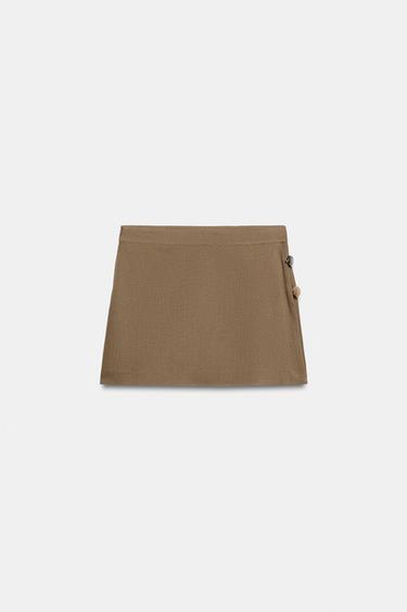 JUPE-PANTALON EN LIN À FANTAISIES - Tabac de Zara - Image 6