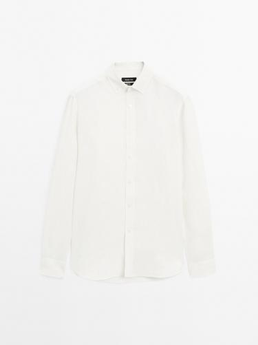 Zara 100% linen regular fit shirt - Ecru
