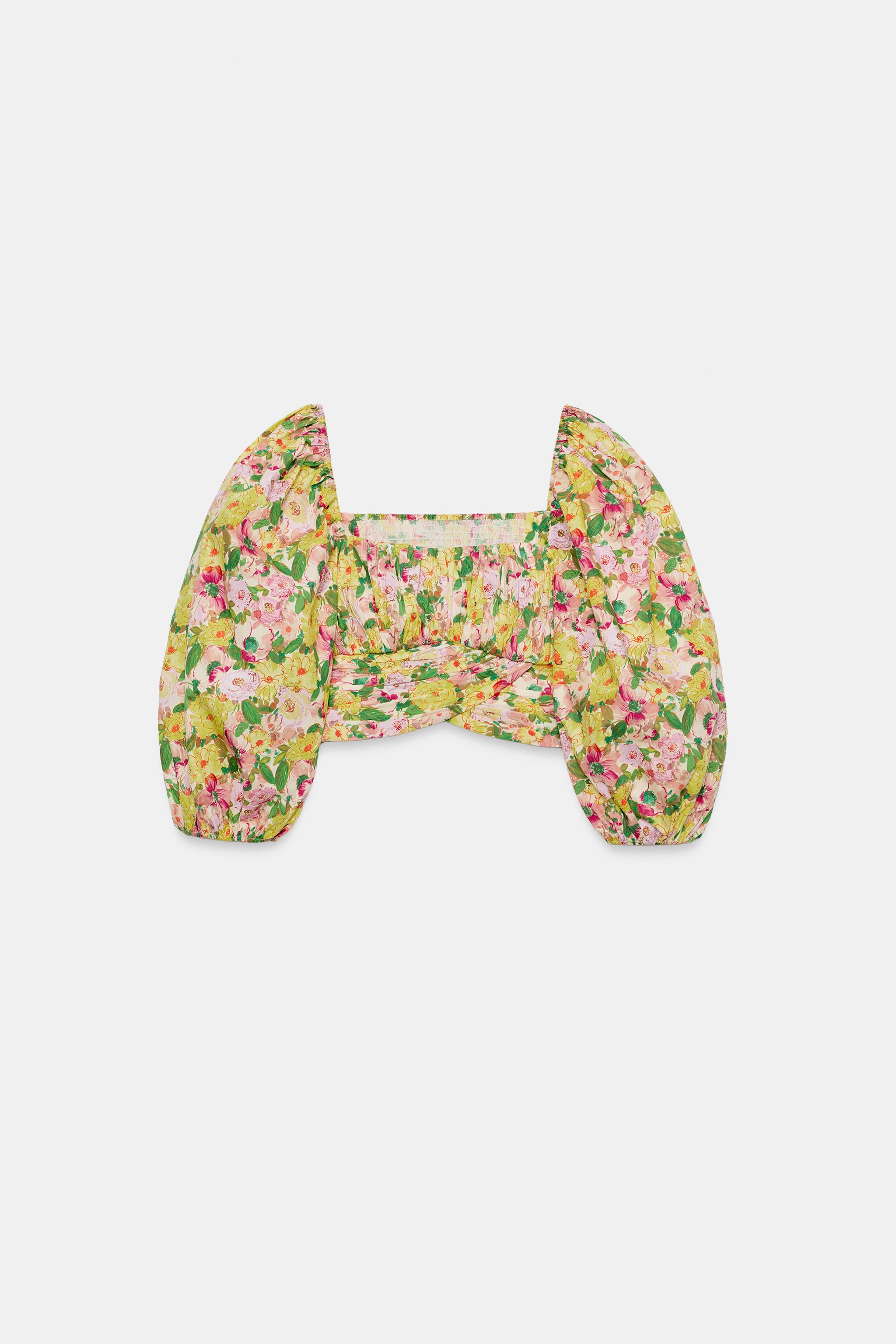FLORAL PRINT TOP WITH BOW