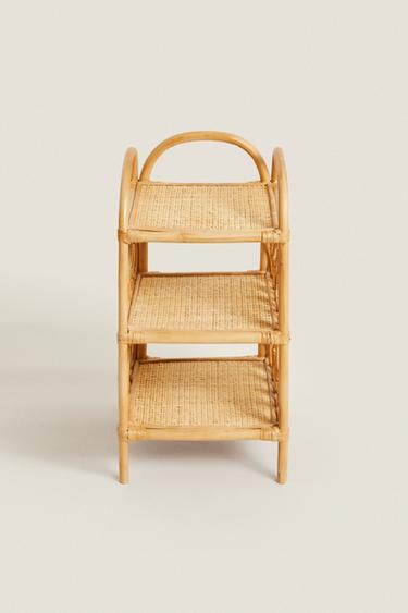 RATTAN BEDSIDE TABLE - Light beige by Zara - Image 1