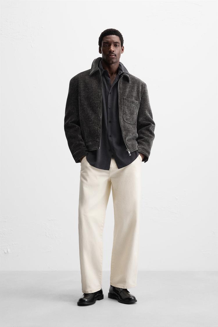 TEXTURED WRINKLED EFFECT JACKET