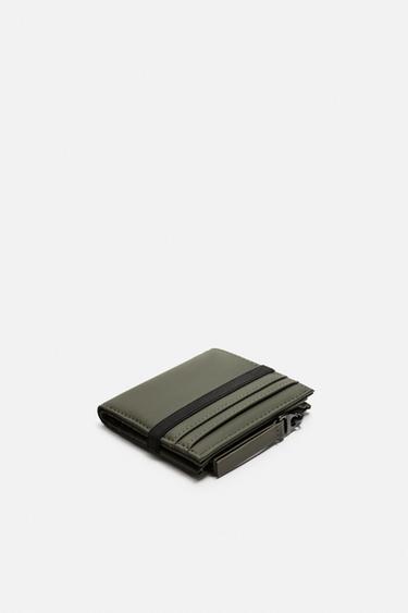 PORTEFEUILLE PORTE-MONNAIE EFFET GOMME - Vert kaki de Zara - Image 1