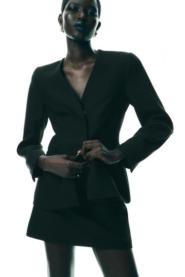 LAPELLESS TAILORED BLAZER - Black by Zara