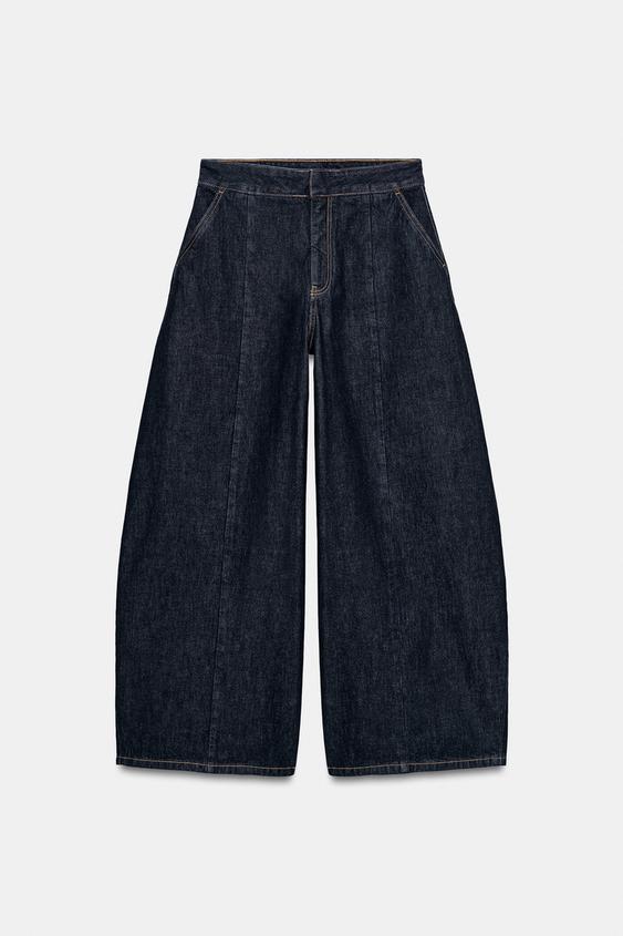 JEANS TRF BALLOON BOLSILLOS - Índigo oscuro de Zara - Imagen 0