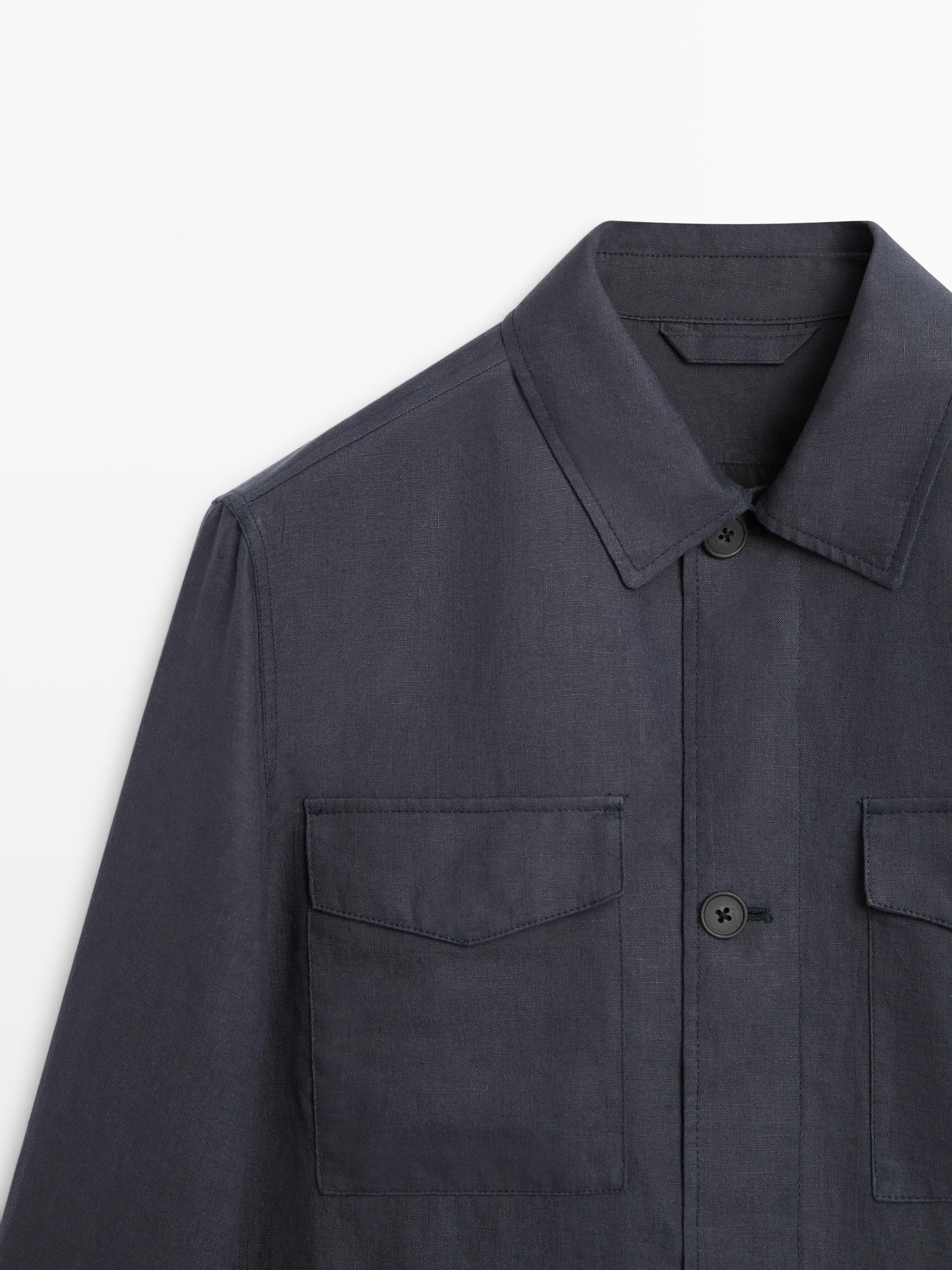 Lightweight linen jacket with pockets