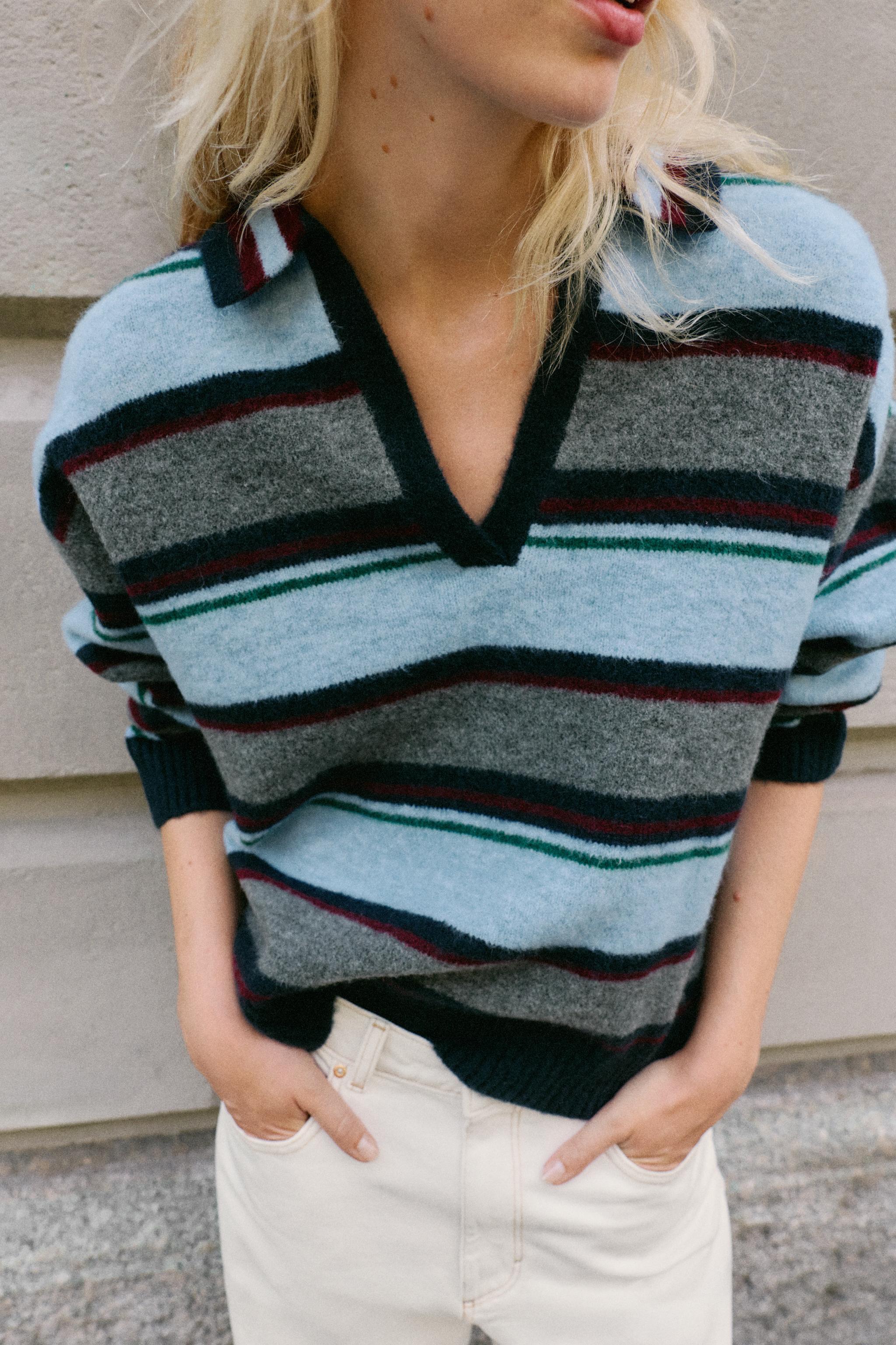 STRIPED KNIT POLO