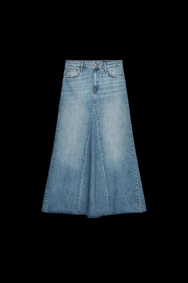 FALDA DENIM ZW COLLECTION - Azul de Zara - Imagen 0