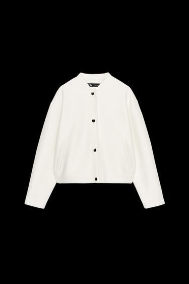 SOFT BOMBER JACKET WITH GOLDEN BUTTONS - Ecru by Zara - Image 0