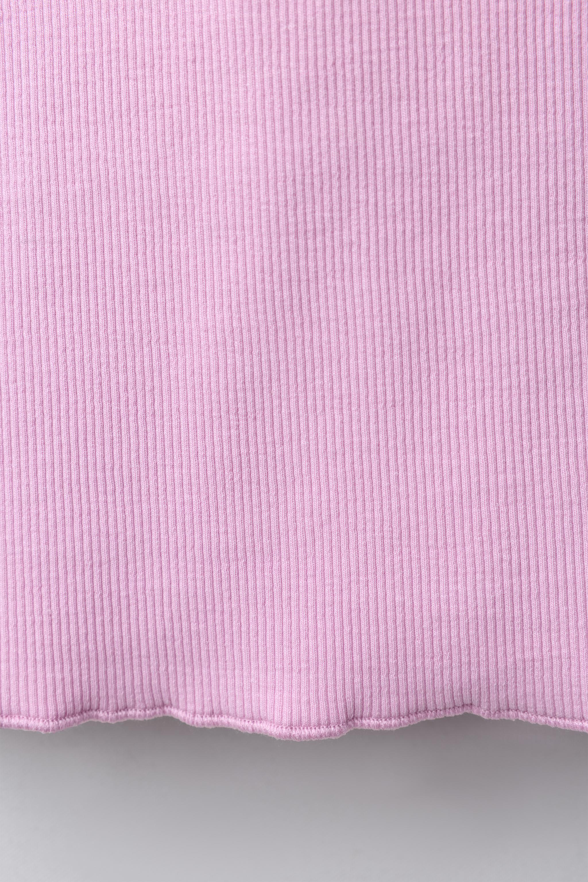 EMBROIDERED RIBBED SLEEVELESS T-SHIRT