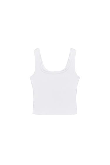 Zara OVERLAY TOP - White