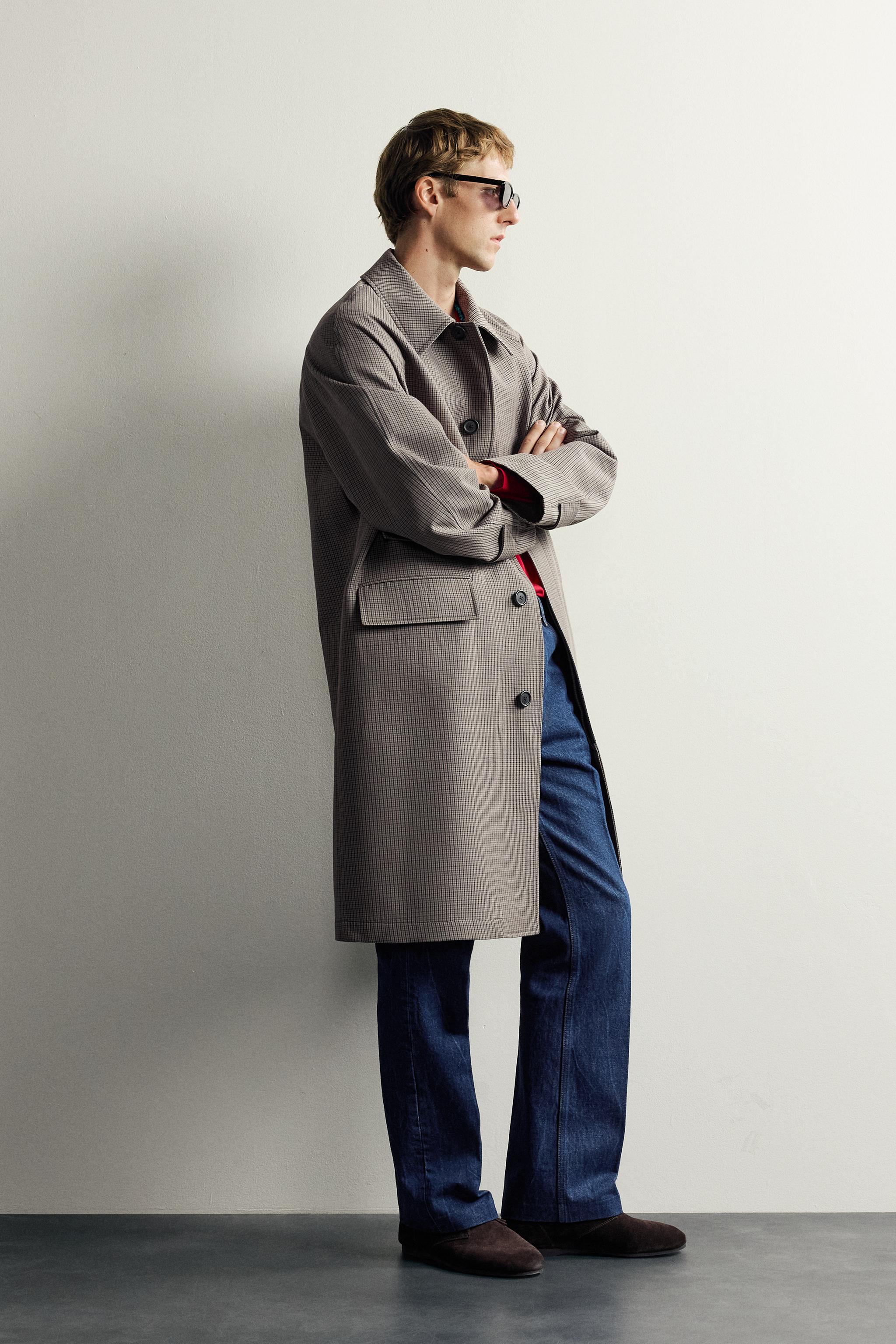 Мужские куртки Zara AARON LEVINE X ZARA PLAID TRENCH COAT — фото 4