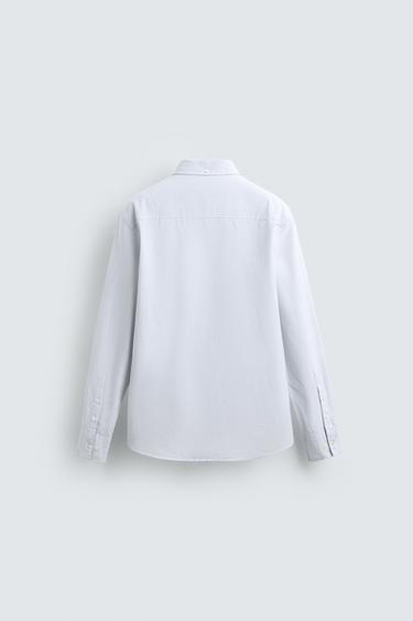 CHEMISE OXFORD RAYURES - Bleu ciel de Zara - Image 8